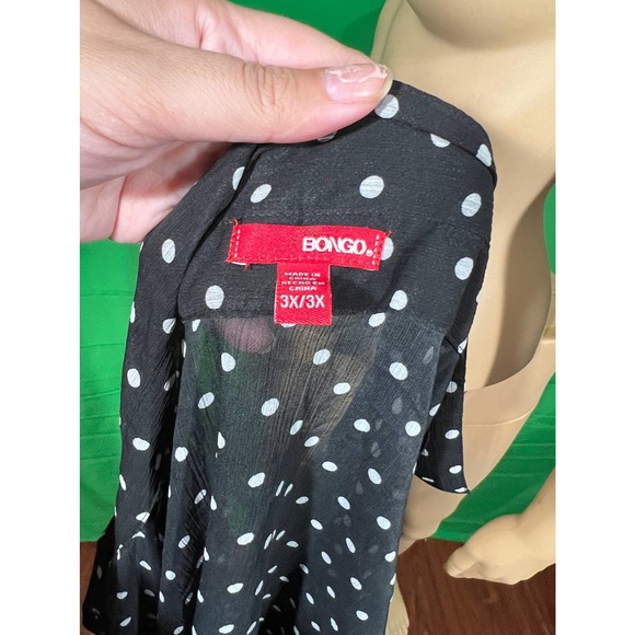 BONGO women size 3X cold shoulder polka dot blouse - Picture 2 of 5